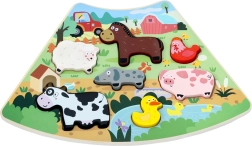 Træpuslespil med indsats Glad gård – kan forbindes