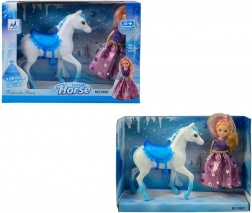 Dukke med hest 15 cm