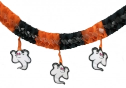 Halloween papirguirlande med spøgelser 3 m