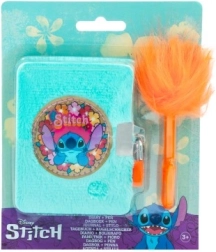Plysbog Disney Stitch med lås og pelset pen