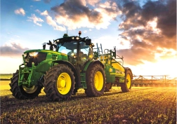 Diamantmaling John Deere traktor på marken 30x40cm