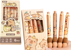 Sæt med kuglepenne Capybara 6 stk. blå blæk
