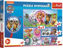 Puslespil med find 10 forskelle Paw Patrol fra Trefl 4-i-1