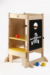 Læringstårn i massivt træ, multifunktionelt