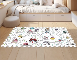 Skum bypuslespil til børn