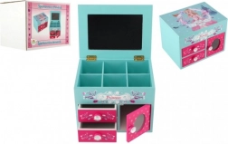 træsmykkeskrin Princess med spejl og 3 skuffer