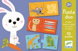 Duo Puzzle DJECO: Hvad står på frokostmenuen i dag?