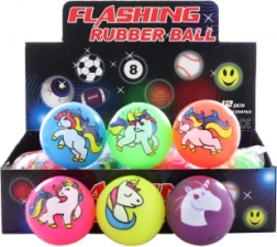Gummibold enhjørning med lys 5,5 cm