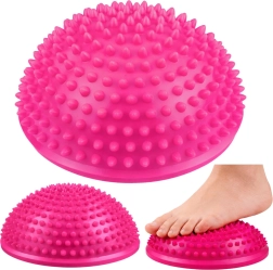 Sensorisk balance-halvkugle med massageknopper, lyserød, 16 cm