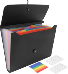 Harmonika A4 dokumentorganizer med elastik MAALEO, 13 rum