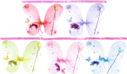 Sommerfugleving­er med glitter – sæt med hårbøjle og tryllestav