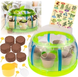 Bio-sæt til den lille gartner – mini drivhus med værktøj og frø til dyrkning af planter