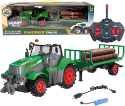 RC traktor med træstammekærre 1:24 WOOPIE