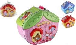 Bliksparebøsse i husform med lås 16 × 8 cm