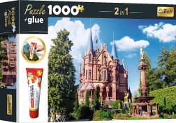 Trefl sæt 2-i-1 puslespil Schloss Drachenburg, Tyskland 1000 brikker med lim
