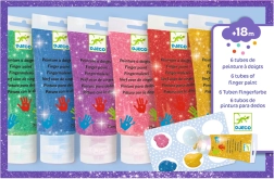 DJECO fingerfarver i tube glitrende