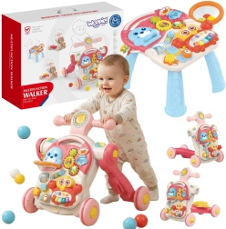 WOOPIE Baby pædagogisk gåvogn, løbehjul, gåbil og aktivitetsbord 4 i 1