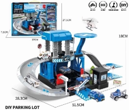 Parkeringssæt med polititema og metalbiler