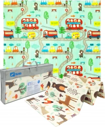 Humbi dobbeltsidet foldbar XPE skumlegeunderlag 200 × 180 × 1 cm skov og gader