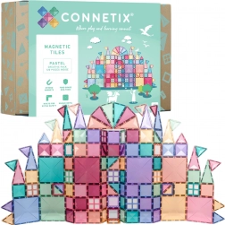 Connetix pastel kreativt sæt med magnetiske byggedele, 120 dele