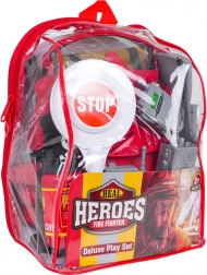 Mega sæt til den lille brandmand i gennemsigtig rygsæk (18 dele)