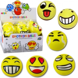 Skumgummibold med emojis 10 cm, gul