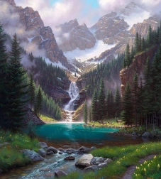 Diamantmaling Bjergbæk 30x40 cm