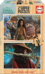 Træpuslespil Raya og dragen 2x50 brikker