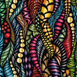 Firkantet puslespil Curiosi Q Gold – mønster I, 72 brikker