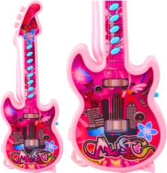 Elektrisk guitar til børn med melodier og solmisation, pink