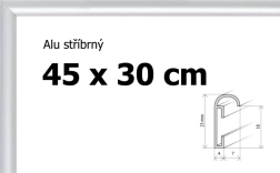 Aluminiumsramme 45 × 30 cm – sølvfarvet