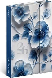 Notique ugentlig magnetisk dagbog Porcelænsblomst 2026