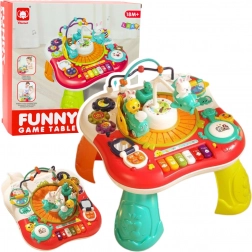 Interaktivt læringsbord 2-i-1 med lydpanel og klaver, rød