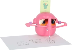 Interaktiv tegnende robot til børn – lærende legetøj med kort, rosa