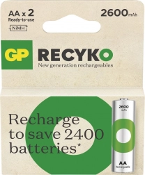 Genopladelige batterier GP ReCyko AA Ni-MH 2600mAh 2 stk.