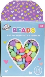 Sæt med perler – hjerter + 1 meter snor