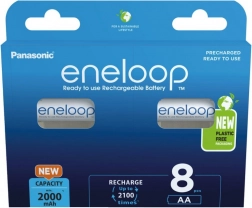 Eneloop AA genopladelige batterier 2000 mAh 8 stk.