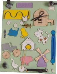 Træ dobbelt-sidet aktiv tavle Gård grøn 28 x 37,5 x 50 cm