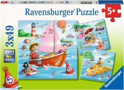 Ravensburger puslespil Dyrebørn og vandfartøjer 3x49 brikker
