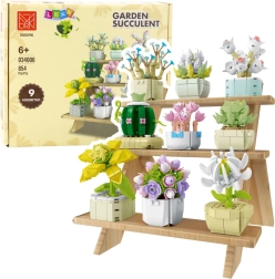 Konstruktionsbyggesæt blomster i urtepotter, 9 modeller, 854 dele
