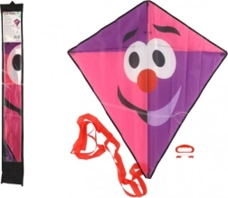 Flyvende clown-drage i nylon 78 × 86 cm rosa‑lilla