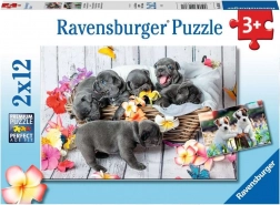 Ravensburger puslespil Søde hvalpe 2×12 brikker