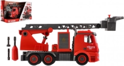 Skruebart brandbil 36 cm med lys og lyd, sprøjter vand