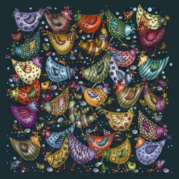 Firkantet puslespil Palapeli – bunke af kyllinger, 239 brikker