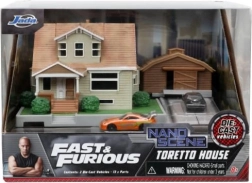 Fast & Furious nanodiorama Dominics hus med små biler