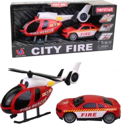 Helikopter med brandbil