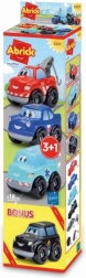Abrick sæt med små biler 3+1