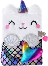 Dagbog med nøgle Kat Unicorn Havfrue
