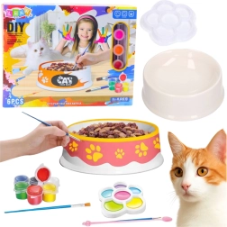 Kreativt sæt: skål til kat til maling, DIY 6 dele