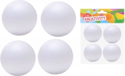 Dekorative polystyrenskugler 7 cm, 4 stk.